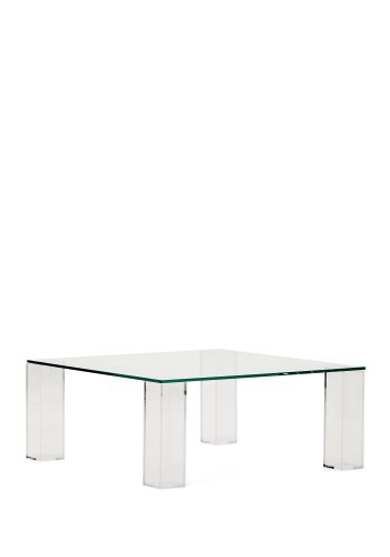 KAVE HOME Adularia sidebord, kvadratisk - klar hrdet glas (85x85)