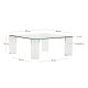 KAVE HOME Adularia sidebord, kvadratisk - klar hrdet glas (85x85)