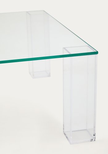 KAVE HOME Adularia sidebord, kvadratisk - klar hrdet glas (85x85)
