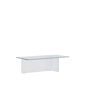 KAVE HOME Zaren gennemsigtigt hrdet glas sofabord, 120 x 60 cm