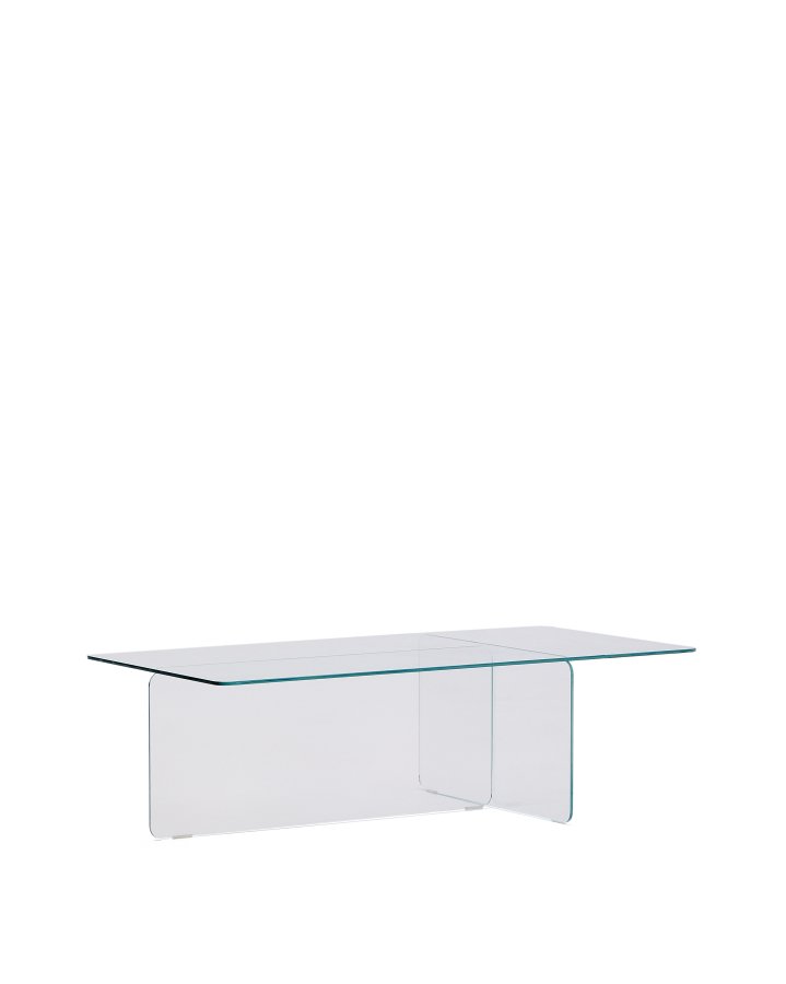 KAVE HOME Zaren gennemsigtigt hrdet glas sofabord, 120 x 60 cm