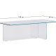 KAVE HOME Zaren gennemsigtigt hrdet glas sofabord, 120 x 60 cm