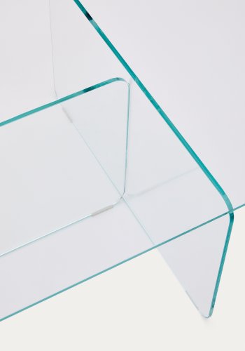 KAVE HOME Zaren gennemsigtigt hrdet glas sofabord, 120 x 60 cm