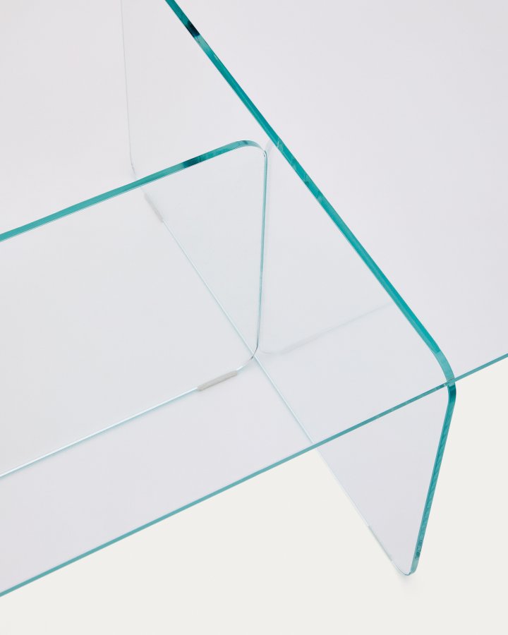 KAVE HOME Zaren gennemsigtigt hrdet glas sofabord, 120 x 60 cm