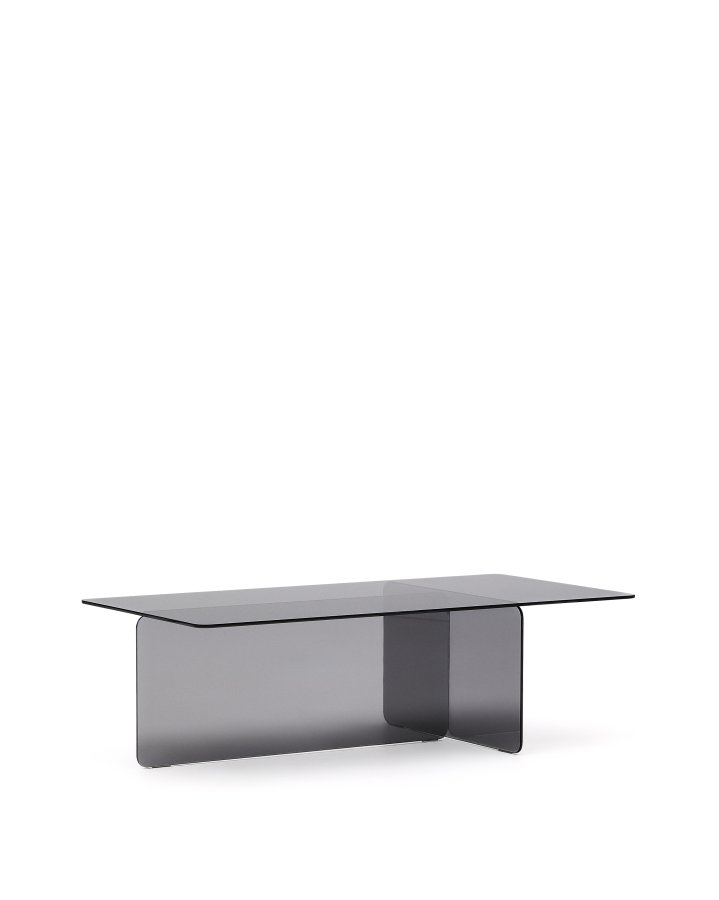 KAVE HOME Zaren grt sofabord af hrdet glas, 120 x 60 cm