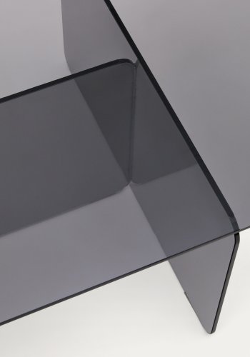 KAVE HOME Zaren grt sofabord af hrdet glas, 120 x 60 cm