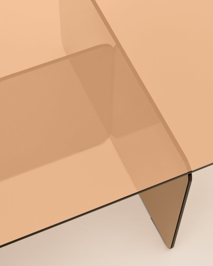 KAVE HOME Zaren brunt sofabord af hrdet glas, 120 x 60 cm