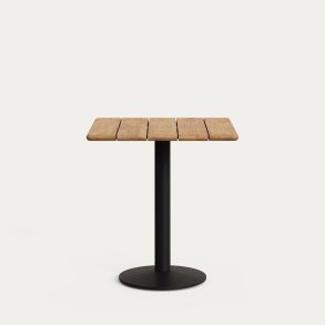 KAVE HOME Saura bord med naturlig finish akacieplade og sort metalbund 70x70x75cm