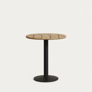 KAVE HOME Saura bord med naturlig finish akacieplade og sort metalbund Ã˜70x75cm