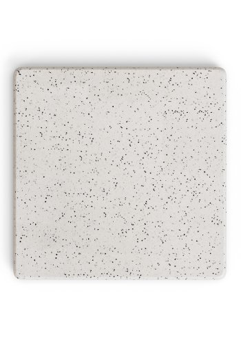 KAVE HOME Saura Barbord i sortmalet metal med hvid terrazzoplade, 70 x 70 x 70 cm