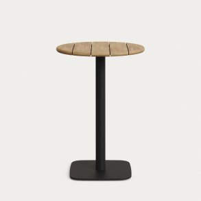 KAVE HOME Saura high bar bord p naturlig finish akacie med sort metal firkantet fod 70x70x99cm