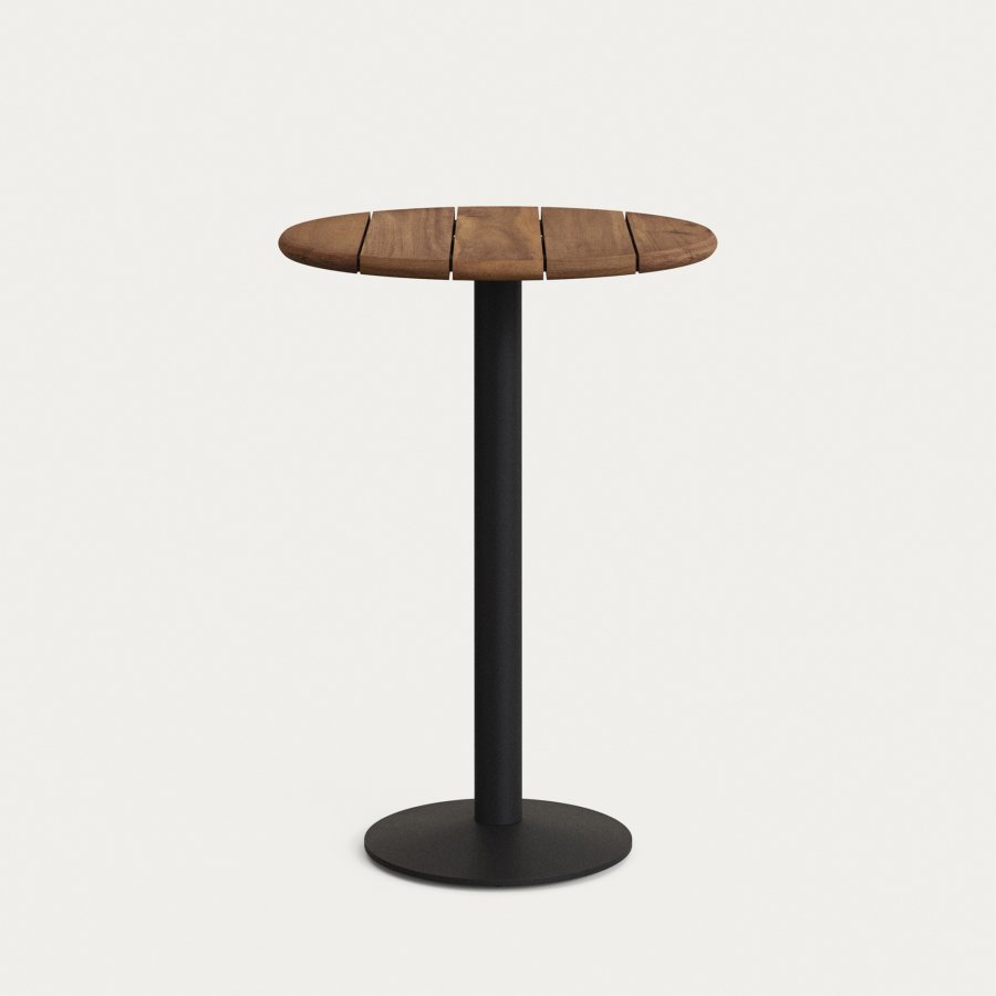 KAVE HOME Saura hjstangsbord med akacieplade i valndfinish og sort stlbund 70x99cm