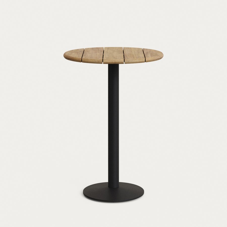 KAVE HOME Saura hjstangsbord med naturlig finish akacieplade og sort stlbund 70x99cm