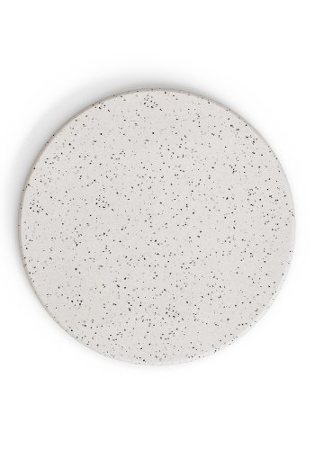 KAVE HOME Saura rundt hjt barbord lavet af sort metal med hvid terrazzo plade, 96 x Ã˜70 cm