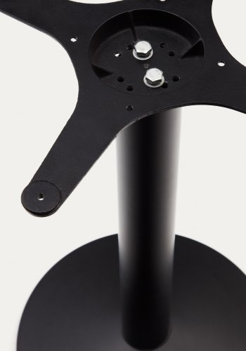 KAVE HOME Saura rundt hjt barbord lavet af sort metal med hvid terrazzo plade, 96 x Ã˜70 cm