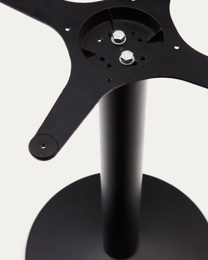 KAVE HOME Saura rundt hjt barbord lavet af sort metal med hvid terrazzo plade, 96 x Ã˜70 cm