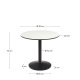 KAVE HOME Esilda rundt udendrs bord i hvid med metalben i malet sort finish, 90 x 70 cm