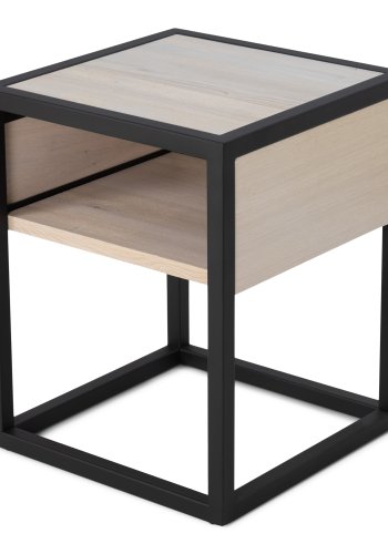 SPINDER DESIGN Diva One-Nightstand sengebord, m. 1 hylde - olieret egetr og sort stl (40x40)