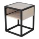 SPINDER DESIGN Diva One-Nightstand sengebord, m. 1 hylde - olieret egetr og sort stl (40x40)
