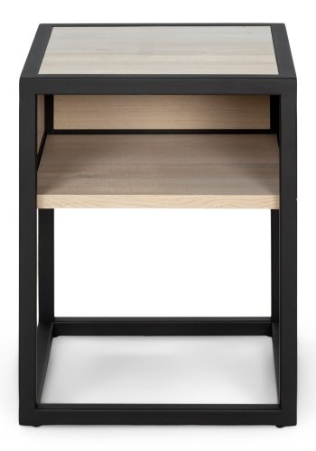 SPINDER DESIGN Diva One-Nightstand sengebord, m. 1 hylde - olieret egetr og sort stl (40x40)