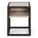SPINDER DESIGN Diva One-Nightstand sengebord, m. 1 hylde - olieret egetr og sort stl (40x40)
