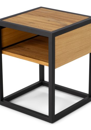 SPINDER DESIGN Diva One-Nightstand sengebord, m. 1 hylde - natur egetr og sort stl (40x40)
