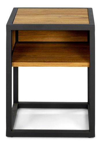 SPINDER DESIGN Diva One-Nightstand sengebord, m. 1 hylde - natur egetr og sort stl (40x40)