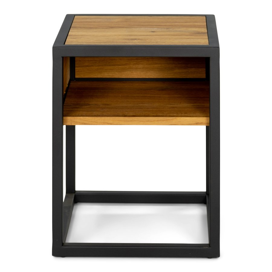 SPINDER DESIGN Diva One-Nightstand sengebord, m. 1 hylde - natur egetr og sort stl (40x40)