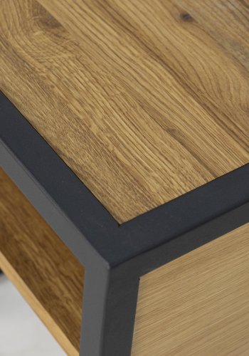 SPINDER DESIGN Diva One-Nightstand sengebord, m. 1 hylde - natur egetr og sort stl (40x40)