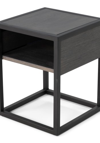 SPINDER DESIGN Diva One-Nightstand sengebord, m. 1 hylde - olieret egetr og sort stl (40x40)