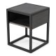 SPINDER DESIGN Diva One-Nightstand sengebord, m. 1 hylde - olieret egetr og sort stl (40x40)