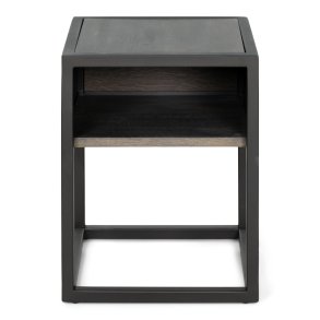 SPINDER DESIGN Diva One-Nightstand sengebord, m. 1 hylde - olieret egetr og sort stl (40x40)
