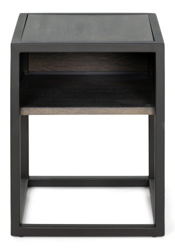 SPINDER DESIGN Diva One-Nightstand sengebord, m. 1 hylde - olieret egetr og sort stl (40x40)