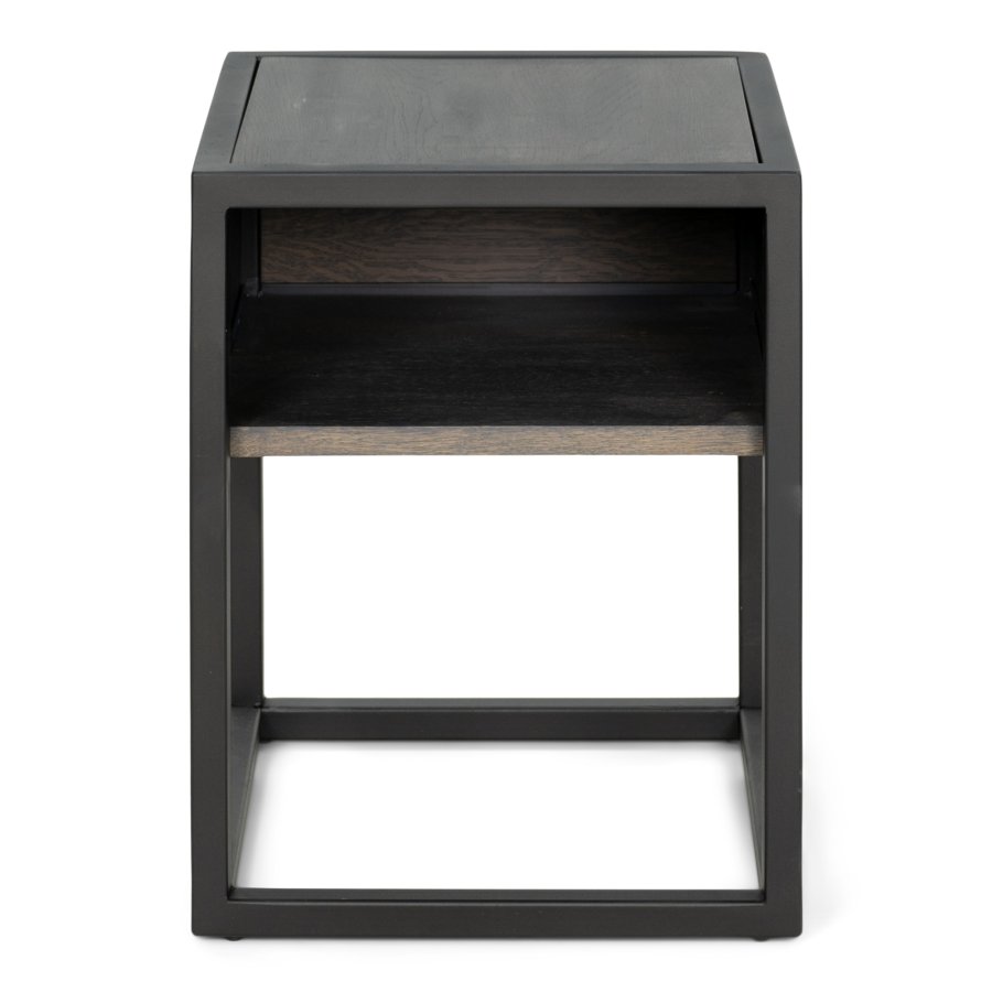 SPINDER DESIGN Diva One-Nightstand sengebord, m. 1 hylde - olieret egetr og sort stl (40x40)