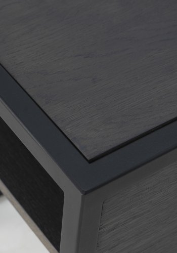 SPINDER DESIGN Diva One-Nightstand sengebord, m. 1 hylde - olieret egetr og sort stl (40x40)