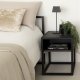 SPINDER DESIGN Diva One-Nightstand sengebord, m. 1 hylde - olieret egetr og sort stl (40x40)