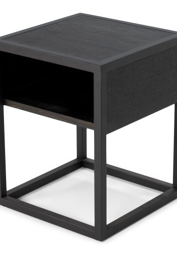 SPINDER DESIGN Diva One-Nightstand sengebord, m. 1 hylde - sort egetr og sort stl (40x40)