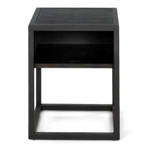 SPINDER DESIGN Diva One-Nightstand sengebord, m. 1 hylde - sort egetr og sort stl (40x40)