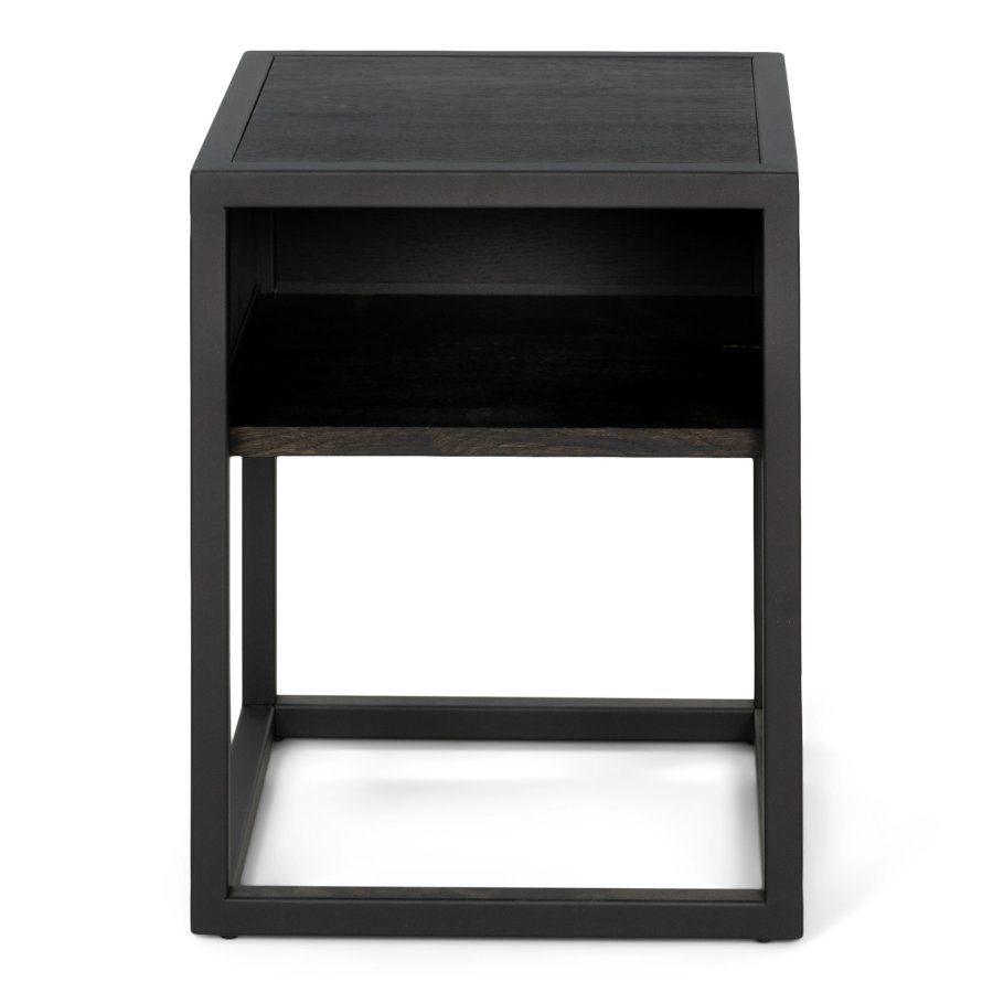 SPINDER DESIGN Diva One-Nightstand sengebord, m. 1 hylde - sort egetr og sort stl (40x40)