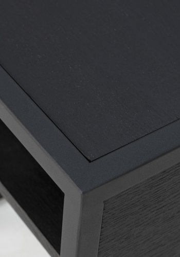 SPINDER DESIGN Diva One-Nightstand sengebord, m. 1 hylde - sort egetr og sort stl (40x40)