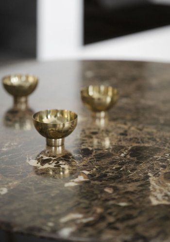 ROWICO Taransay spisebord, rund - brun marmor og brun eg (125)