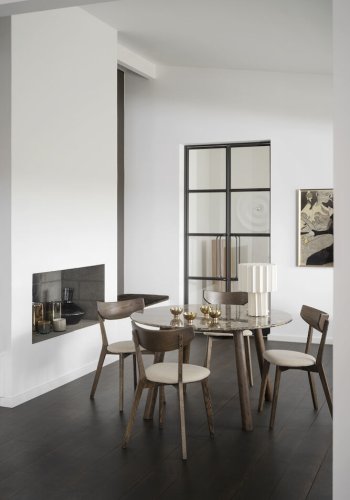 ROWICO Ami spisebordsstol - beige stof og brun eg