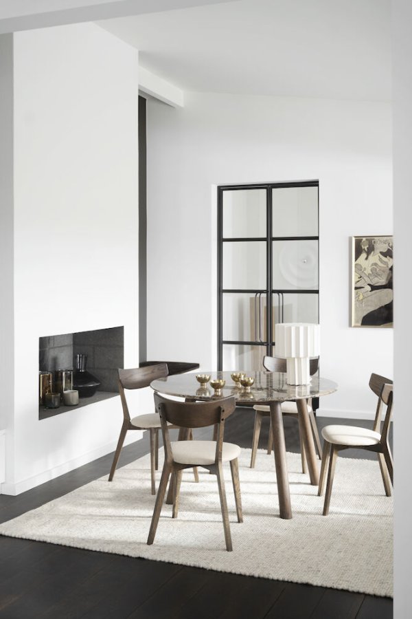 ROWICO Ami spisebordsstol - beige stof og brun eg