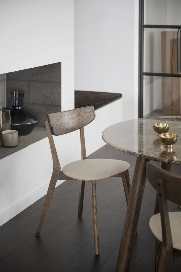 ROWICO Ami spisebordsstol - beige stof og brun eg