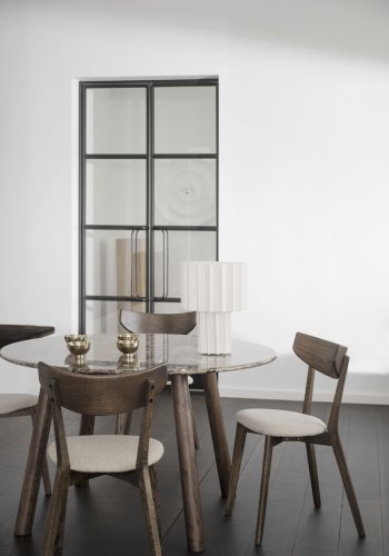 ROWICO Taransay spisebord, rund - brun marmor og brun eg (125)