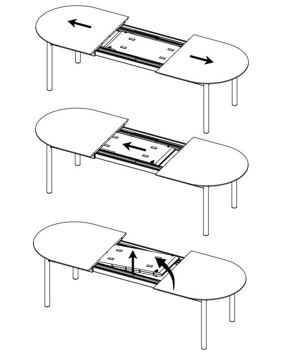 Gallina spisebord, m. 2 tillgsplader - natur egefinér og lamel egetr (100x190-280)