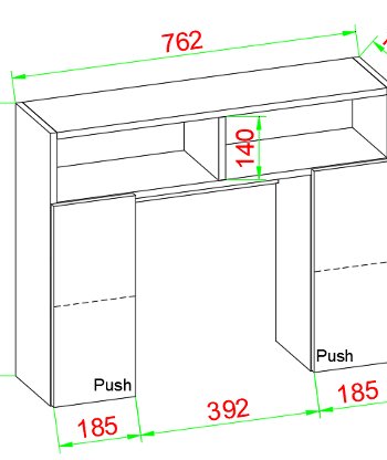VCM NORDIC Tinoli toilet vgskab, m. 2 lger, 2 hylder, 2 bne rum - hvid tr