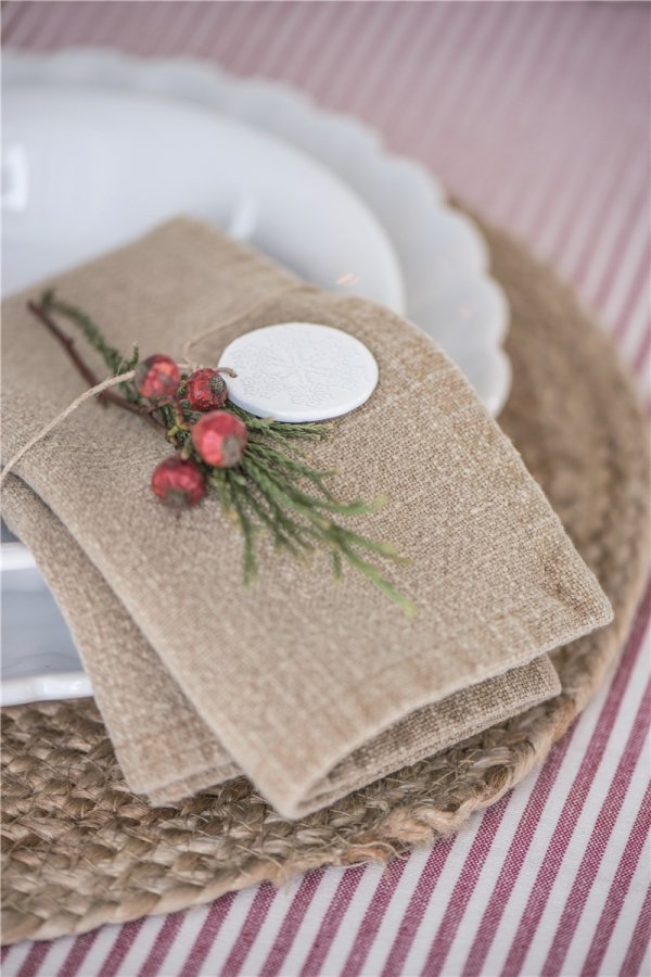 IB LAURSEN dkkeserviet - mrk natur jute ( 35)