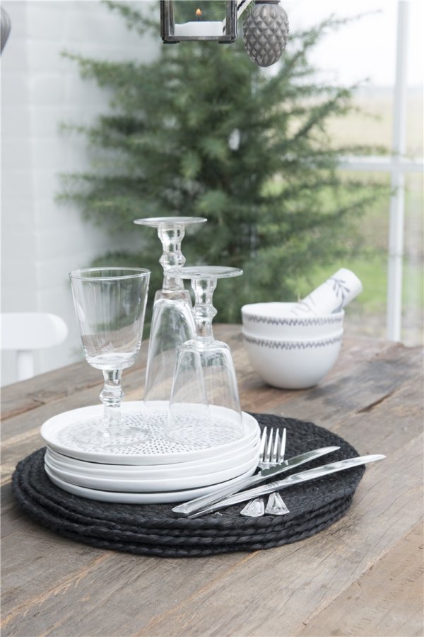 IB LAURSEN dkkeserviet - sort jute ( 35)