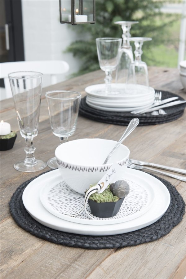 IB LAURSEN dkkeserviet - sort jute ( 35)